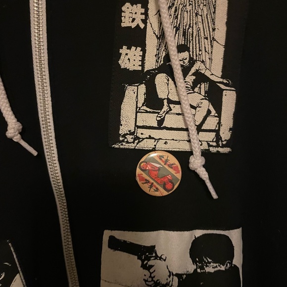 Akira zip up sweater Large. Custom patchwork - Picture 9 of 10